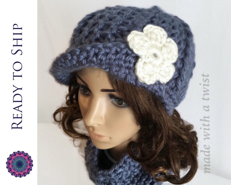 winter hat with flower