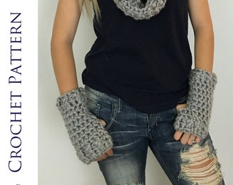 Chunky Fingerless Gloves CROCHET PATTERN - Chunky Fingerless Glove Crochet Pattern - Texting Glove - Quick Crochet