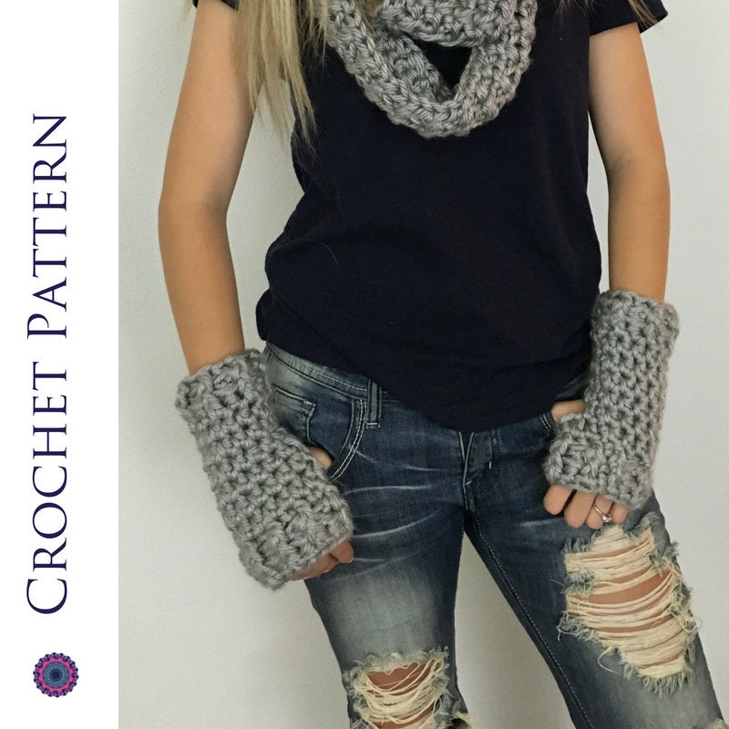 Chunky Fingerless Gloves CROCHET PATTERN Chunky Fingerless Etsy