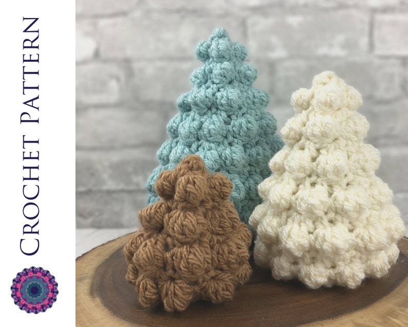CROCHET PATTERN Christmas Tree Bobble Tree Rustic Holiday Etsy