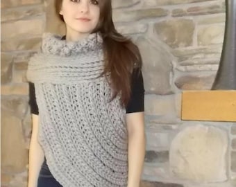 Archer Cowl Crochet Pattern: Asymmetrical Cross Body Vest (PDF Pattern)