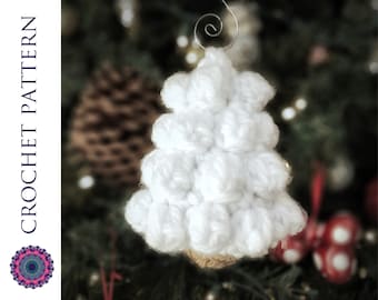 CROCHET PATTERN | Oh Bobble Tree Ornament, Rustic Holiday Decor, Farmhouse Christmas Tree Ornament, Bobble Christmas Tree