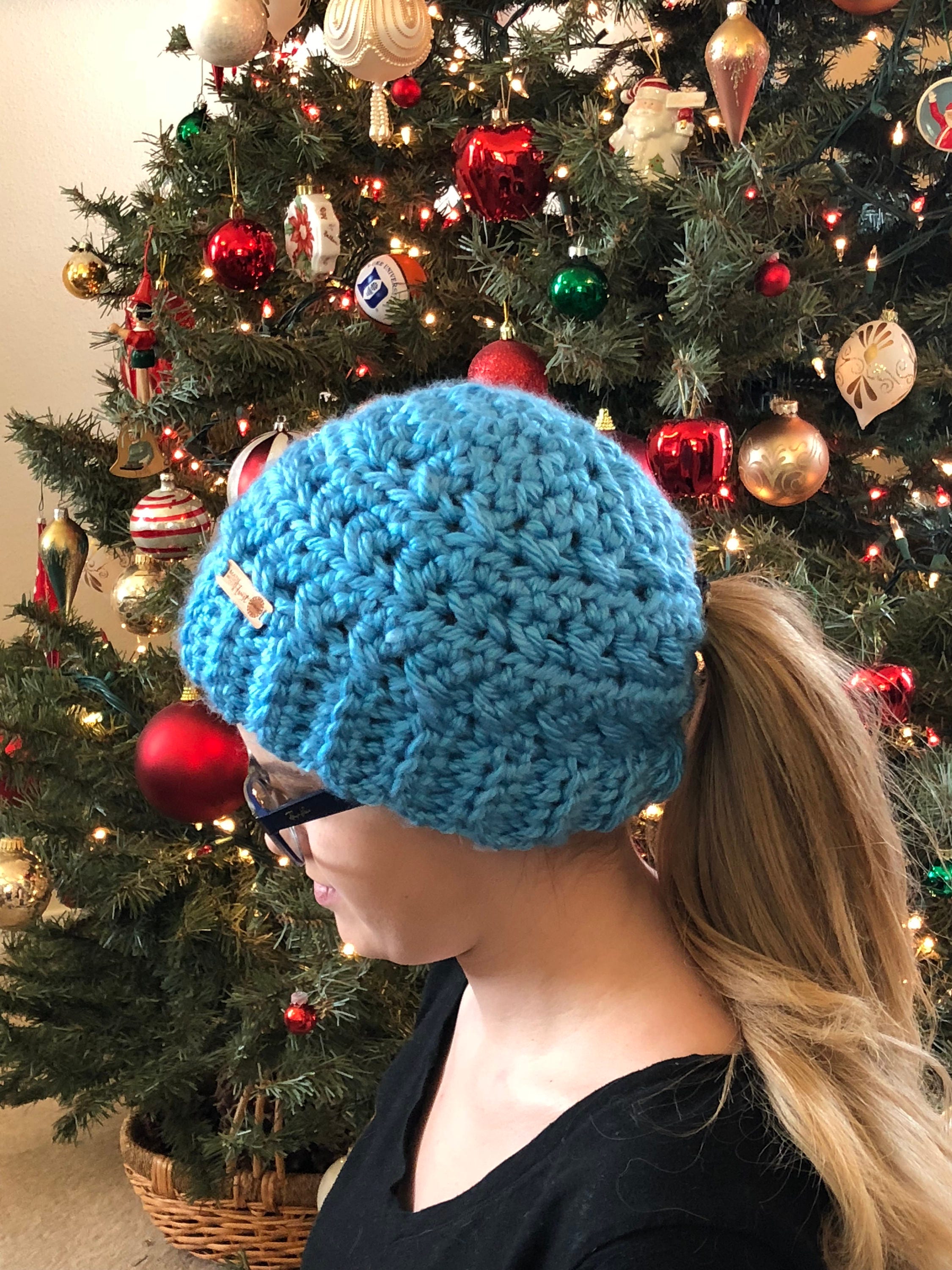 Low Pony Bun Hat CROCHET PATTERN 