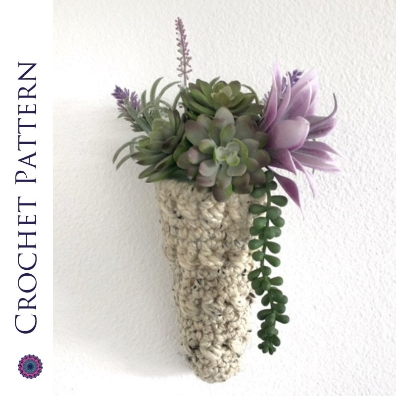 33 Succulent Crochet Patterns for Easy Indoor Garden Decor and Handmade Gifts 26 Cone Shaped Hanging Planter Crochet Pattern: Succulent