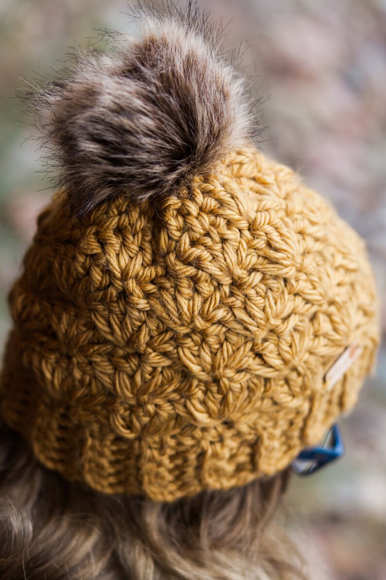 CROCHET PATTERN Emma Beanie Super Chunky Winter Hat for Women Shell Stitch Crochet Hat Pattern Chunky Beanie Pattern image 6