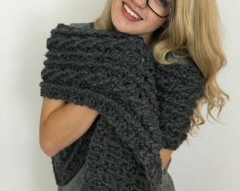 Oversized Cable Scarf Crochet Pattern: Super Bulky Yarn (PDF Pattern)