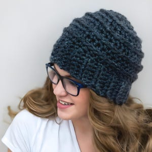 Ribbed Beehive Beanie Crochet Pattern: Super Bulky Women's Winter Hat (PDF Pattern) image 1