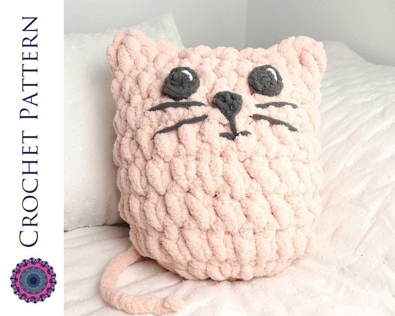 Kitty Pillow CROCHET PATTERN Amigurumi Cat Pillow Blanket Etsy