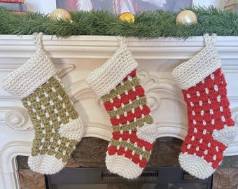 Chunky Christmas Stocking Crochet Pattern | Quick Farmhouse Holiday Decor in Super Chunky Yarn