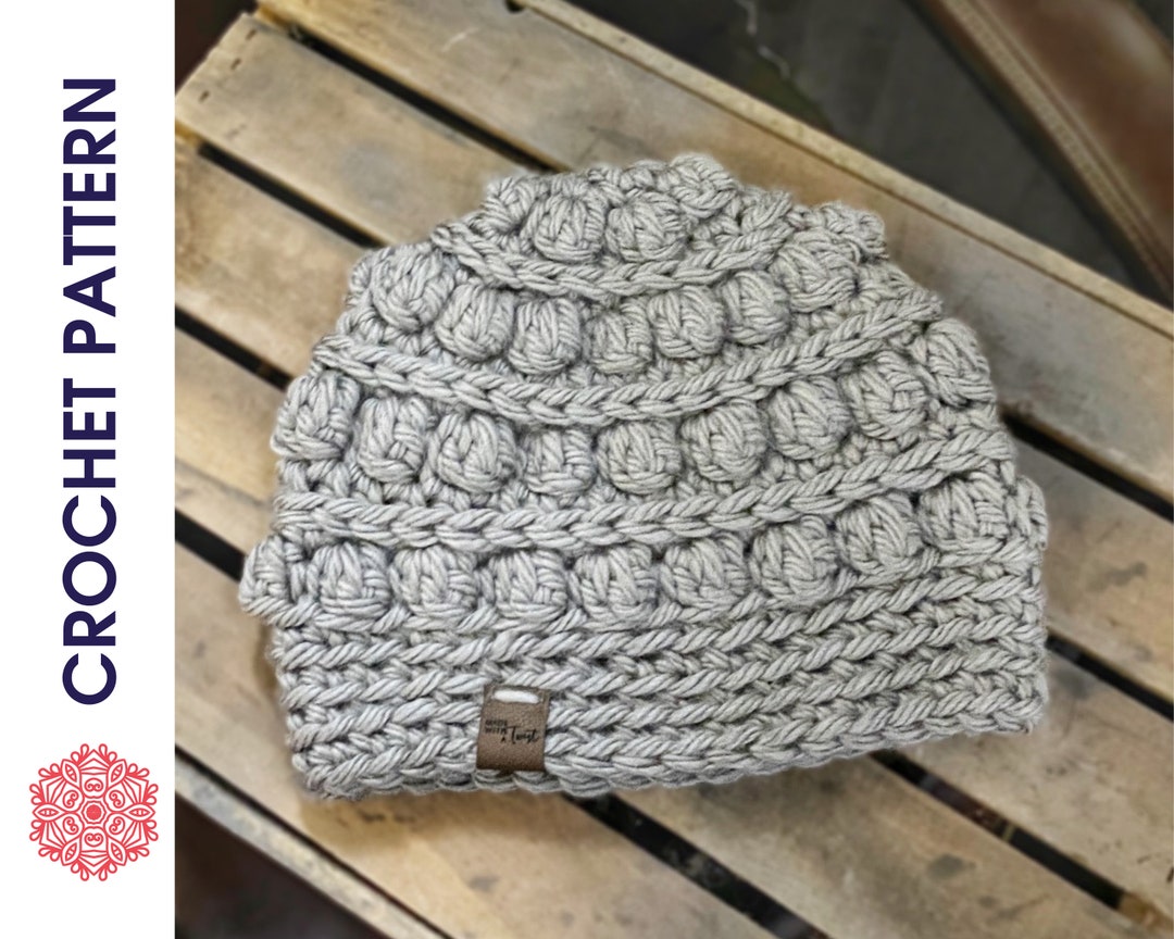 Chunky Bobble Beanie Crochet Pattern: Snowbound Winter Hat (PDF Pattern ...