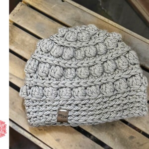 CROCHET PATTERN | Snowbound Bobble Beanie, Bobble Beanie Crochet Pattern, Crochet Bobble Hat Pattern,  Chunky Crochet Hat Pattern