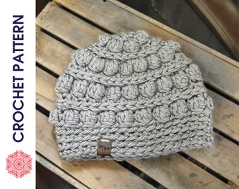 CROCHET PATTERN | Snowbound Bobble Beanie, Bobble Beanie Crochet Pattern, Crochet Bobble Hat Pattern,  Chunky Crochet Hat Pattern