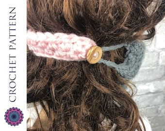 CROCHET PATTERN Sore Ear Saver Mask Holder with Buttons