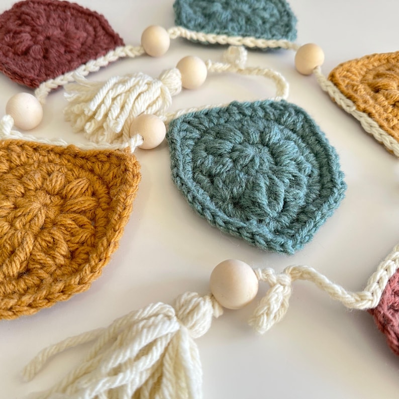 Fall Crochet Garland Pattern | Golden Harvest Pennant Motif | Crochet Pattern with Stitch Chart image 2