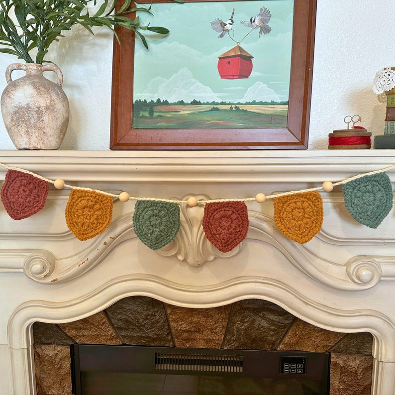 Fall Crochet Garland Pattern | Golden Harvest Pennant Motif | Crochet Pattern with Stitch Chart image 3
