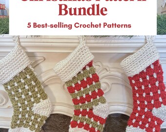 Christmas Crochet Pattern Bundle: 5 Festive Holiday Designs (PDF Download