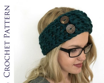 Chunky Headband CROCHET PATTERN - Headband Pattern - Ear Warmers Pattern  - Beginner Crochet - Easy Crochet Headband