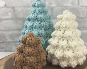 Bobble Christmas Tree Crochet Pattern: Easy Rustic Holiday Decor (PDF Pattern)