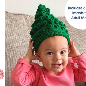 CROCHET PATTERN | Christmas Tree Beanie, Bobble Tree Hat, Bobble Christmas Tree Toque