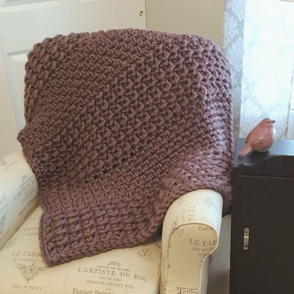 Mega Chunky Blanket Crochet Pattern: Beginner Easy Afghan (PDF Pattern)