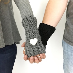 Heart Fingerless Gloves Crochet Pattern: Youth, Women's & Men's Sizes (PDF Pattern)