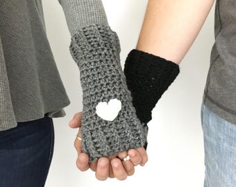 Heart Fingerless Gloves Crochet Pattern: Youth, Women's & Men's Sizes (PDF Pattern)
