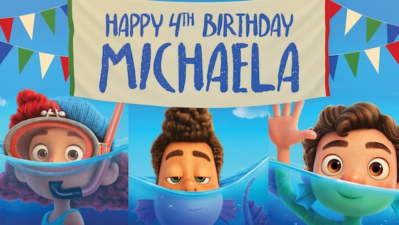 Disney Pixar Luca Movie Birthday Party Banner Decor Etsy
