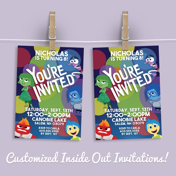 Disney Pixar Inside Out Birthday Party Invitation