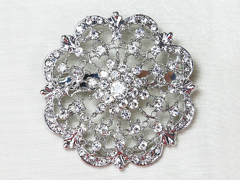 10x Wholesale Brooches Clear Crystal Rhinestone Brooch Wedding Etsy