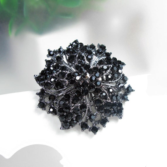 Black wedding brooches deals