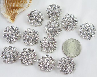 12 x Diamante Crystal Strass broche speld bruiloft bruids Rhinestone boeket broche bruiloft uitnodiging kam Scrapbooking Ring versiering