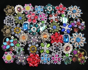 Lot 40 Vintage style Brooch Crystal Rhinestone Brooch Bridal Brooch Wedding Bouquet Wedding Invitation Bridesmaid Gift Decor Clip Embellish