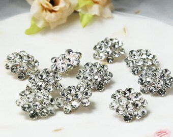 Lot 40 Crystal Button Rhinestone Button Wedding Accessory Bouquet Supplies Sewing Button Wedding Invitation Cake Decoration Wholesale Button