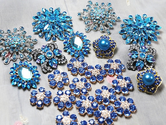 20 Pcs Rhinestone Buttons Clothes Decorative Pins Mini Cover Up Lapel Pins  Safety Brooch Buttons Vintage Crystal Pin