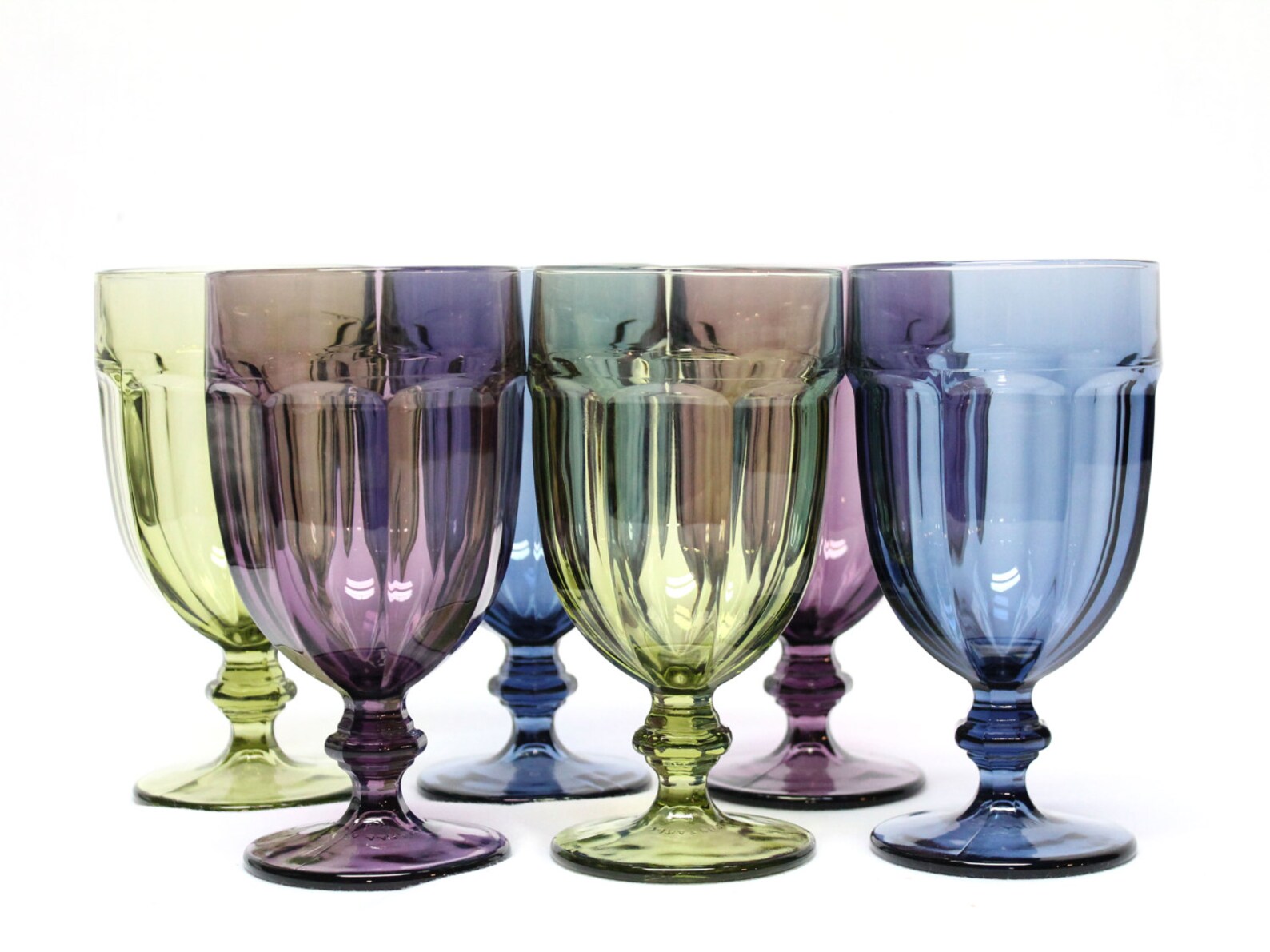 6 colorful goblets Libbey Duratuff water ice tea glass jelly Etsy