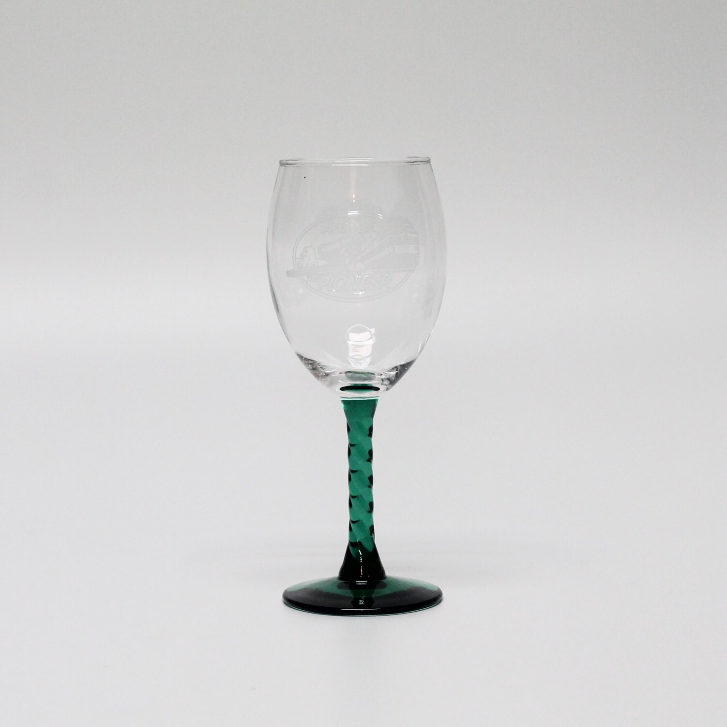 Amtrak Train Pioneer Railroad etched wine glasses with green Etsy