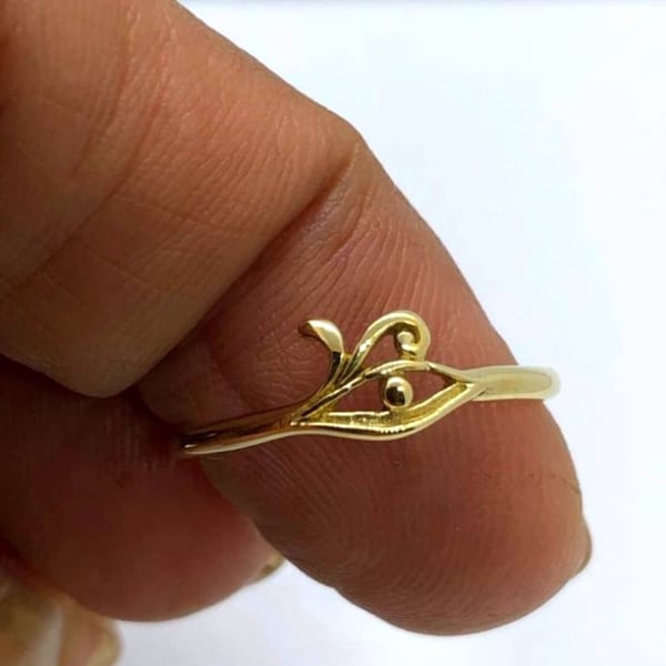 Eye of horus ring 14k solid gold Ring, egyptian jewelry, filigree ring, minimal ring, simple jewelry,  boho, gift women, handmade jewelry