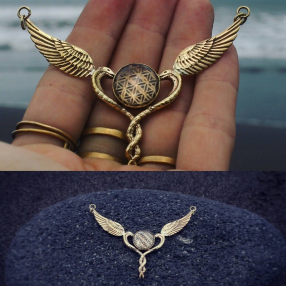 thumbnail image 2 of Egyptian Ankh Kundalini Snake Pendant Necklace – Stainless Steel – 61-65cm Chain 2 of 5