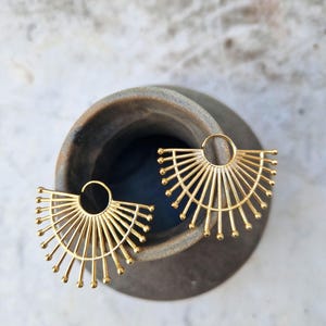 Burma Ethnic brass Hoops, ancient Earrings, hammered brass earrings, brass jewelry, boho earrings, golden earrings, hippie jewellry, gift