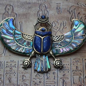 PECTORAL OF TUTANKHAMON Lapislazuli Egyptian Scarab Necklace, Winged ...