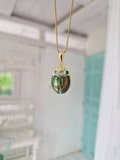 KHEPRI abalone scarab, inlayed shell pendant, carved scarab, beetle jewelry, Egyptian scarab jewelry, egyptian revival, small powa shell product logo