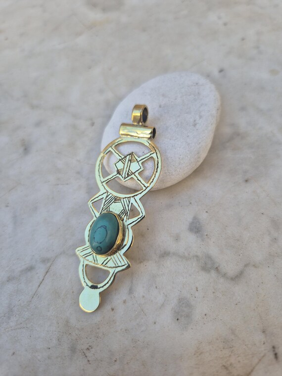 Pendentif Berbère/touareg En Argent Et Cornaline - Artisanat Du Sahara - Occasion