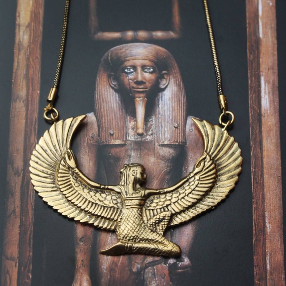 Collana ISIS RISING gioielli egiziani argento antico oro - Etsy Italia