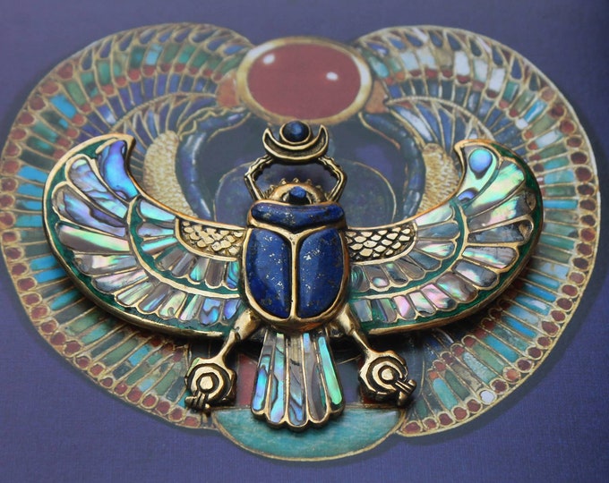 PECTORAL OF TUTANKHAMON Lapislazuli Egyptian Scarab Necklace, Winged ...