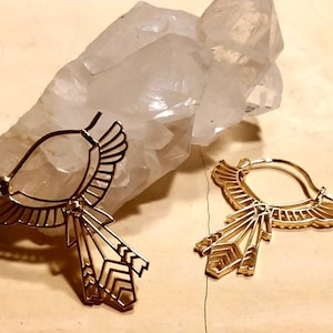 Adler-Reifen, ausgebreitete Flügel, Vogelring, Tierschmuck, handgefertigt, geometrischer Schmuck, Geschenk Weihnachten, Ring Boho Native, vergoldet, Hippie