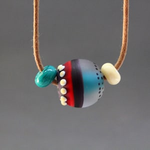 Red Necklace, Glass Lampwork Necklace, Adjustable Necklace, Glass Bead Necklace, Handmade Necklace, Red Bead Necklace