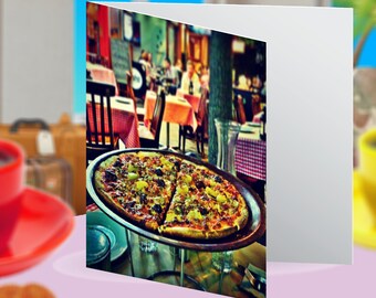 Balmain Pizza Sydney Cafe Australia Urban Landscape Habitat Blank Greeting Card