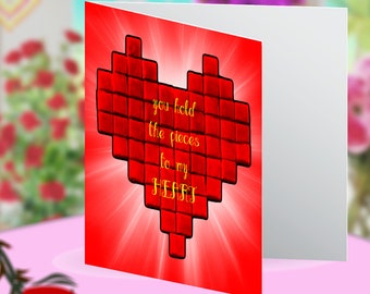 My Heart Mosaic (red) Love Heart Blank Greeting Card