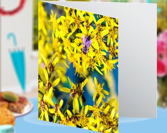 Sydney Honey Bees Floral Botanical Blank Greeting Card