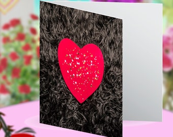 Heart of Gold Love Blank Greeting Card